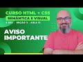[AVISO RÁPIDO] Antes da aula 12 da seção 3