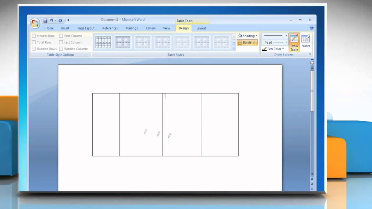 Microsoft Word 07 How To Draw A Table On Windows 7 Youtube