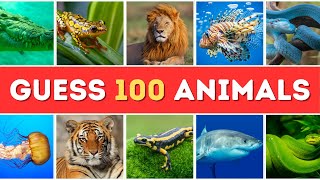 Guess 100 Dangerous Animals in 3 Seconds 🐍 🦁 🐅| Easy to Impossible