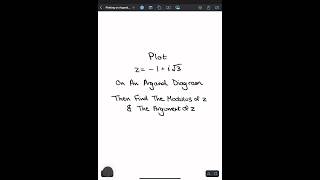 Plotting Complex Numbers On Argand Diagram and Finding Modulus and Argument | A Level Further Maths
