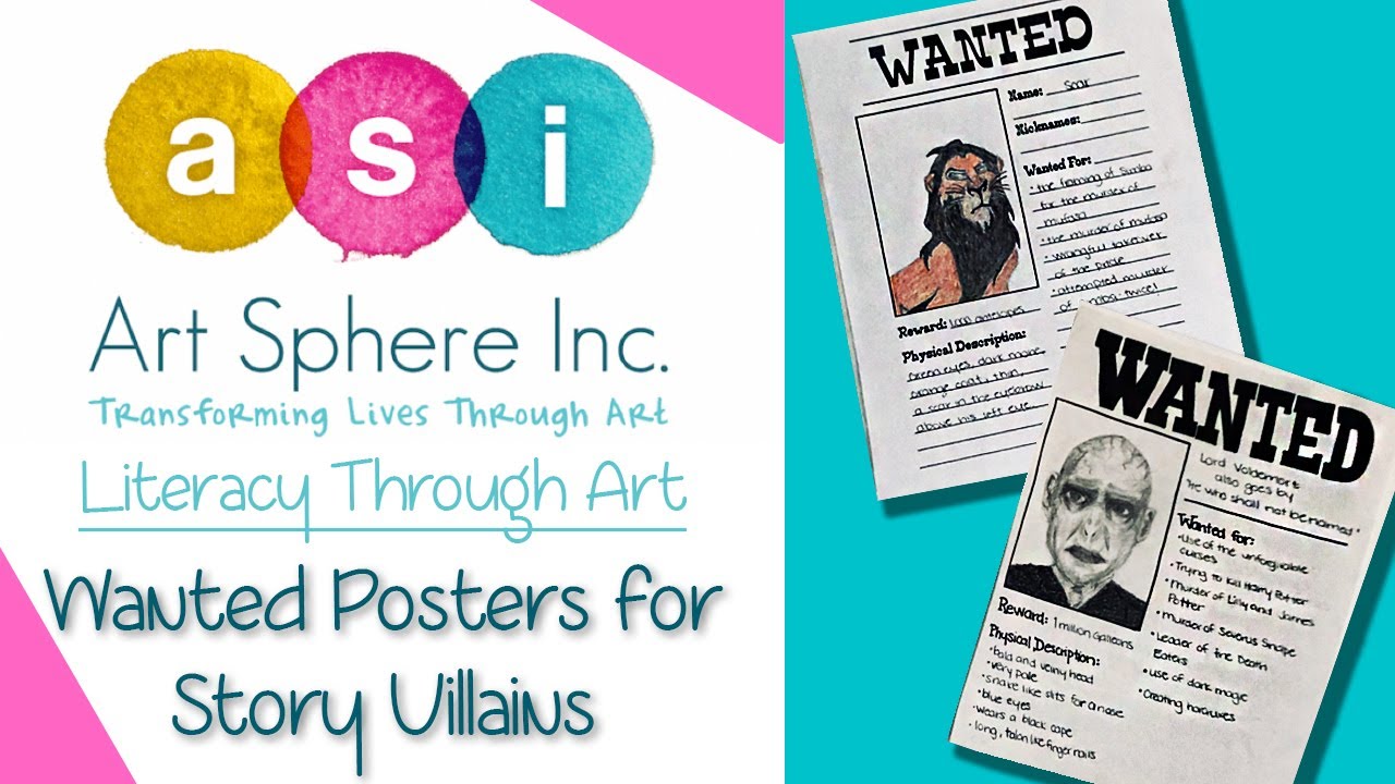 Literacy Through Art: Wanted Posters for Story Villains