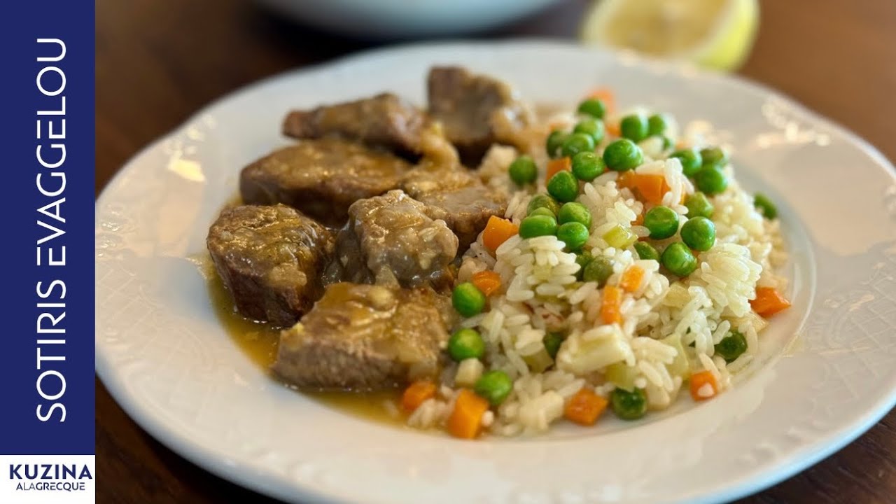 Μοσχαράκι λεμονάτο με πιλάφι | Sotiris Evaggelou