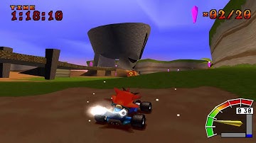 Crash Team Racing (NTSC) 101% Walkthrough - Part 27 -  Skull Rock [CTR Token]