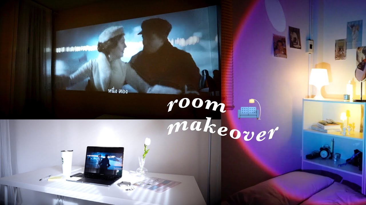 room makeover 🛋 รีโนเวทห้องนอน, จัดมุมทำงาน, mini projector | sherrypim ...