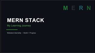 MERN Internship Progress -Webstack Academy
