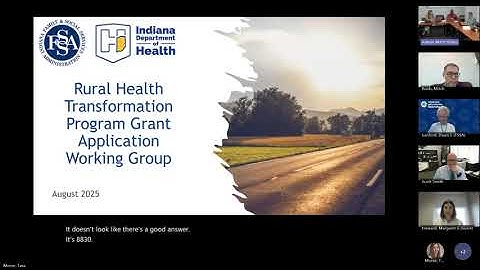 OBBBA Rural Health Transformation Working Group August 27, 2025