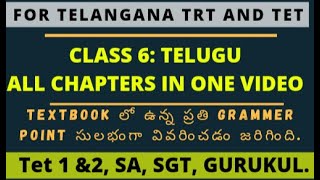 Class 6 TELUGU all lessons explanation for ts tet and trt || ts tet and trt online classes ||