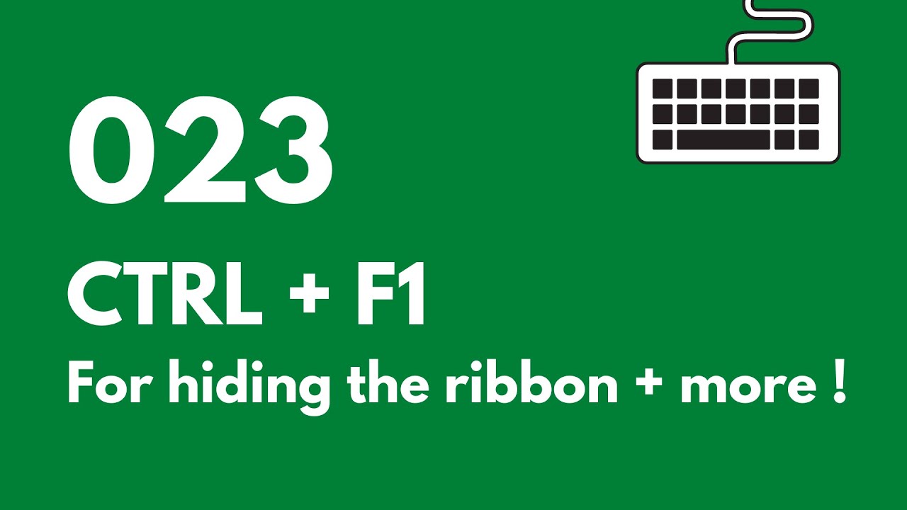 023 Excel Keyboard Shortcuts: CTRL + F1 - YouTube