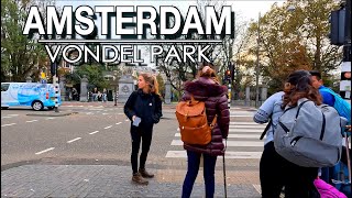 Amsterdam Fall Vondel Autumn Walk | 5k l 60 UHD Amsterdam Sounds