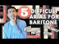 FIVE difficult Opera Arias for the Baritone