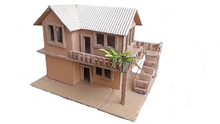 How To Make Simple & Small Cardboard House | Cardboard House | Simple Maker | From Waste Materials.