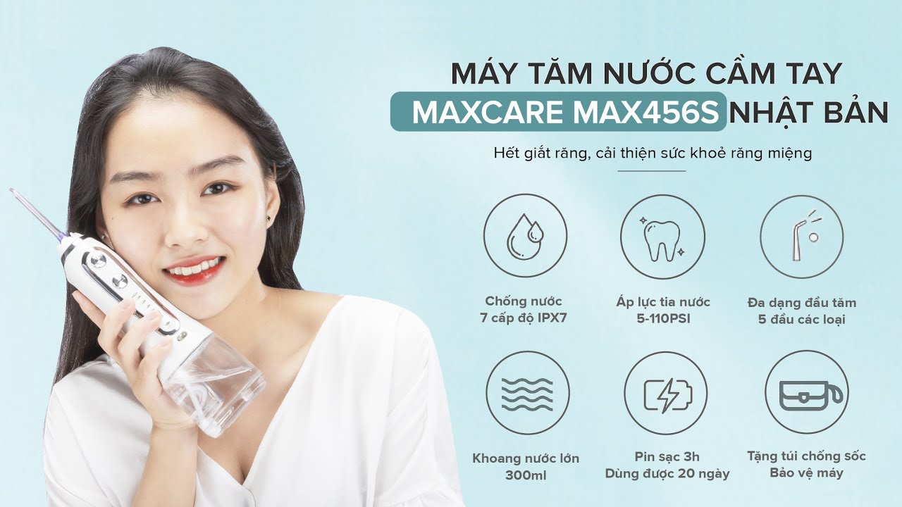 video Máy tăm nước Maxcare Max456S 2020