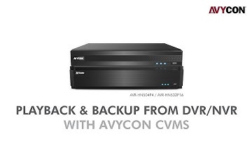 Avycon CVMS Software Playback / Backup via PC