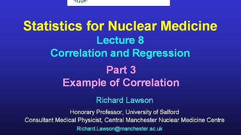 Statistics Lecture 8, Correlation and Regression; Part 3
