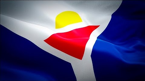 Marigot flag video waving in wind. Realistic Saint Martin Flag background. Saint Martin flag HD