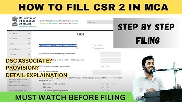 HOW TO FILE CSR 2 IN MCA || CSR 2 KAISE BHARE | STEP BY STEP CSR 2 FILING | MOST DETAIL | SYNOPSIS24