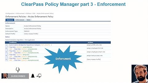 Aruba ClearPass Training Part 3 - Enforcement profiles and Policy