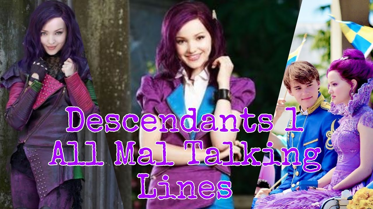Descendants 1 All Mal Talking Lines #disneydescendants - YouTube