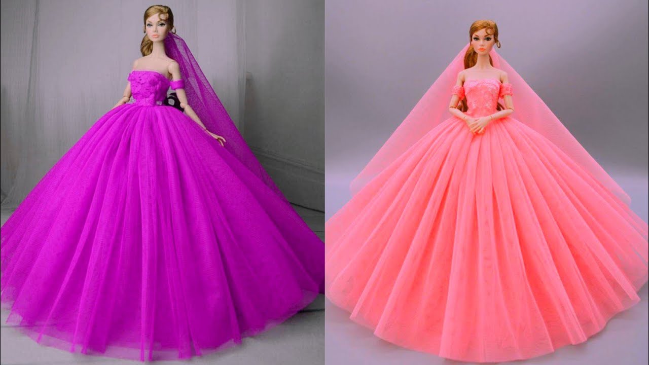 كيف تصنع ملابس باربي بدون خياطه /  صنع فستان  باربي سهل |حرف إبداعية في 5 دقائق باربي