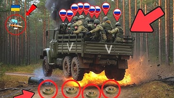 Oekraïense FPV-drone neemt het op tegen rijdende Russische eenheid in open terrein