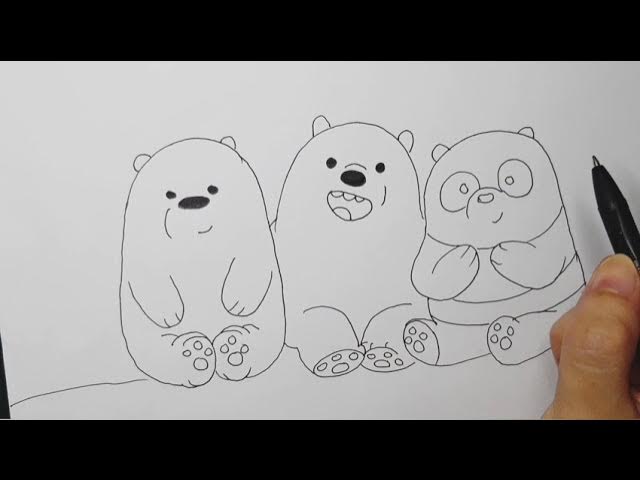 Cách vẽ panda yêu thương yêu/ draw we are bears/ Ngoc NguyễnTV/Vẽ nhân ...