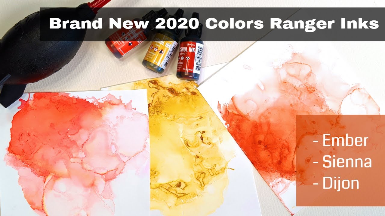 Brand New 2020 Release Ranger Alcohol Ink Swatches (Sienna, Dijon