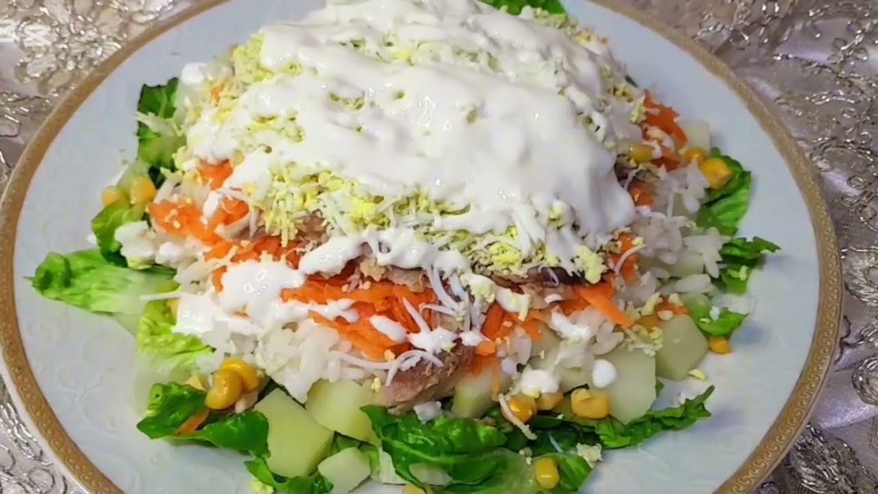 سلطة خضر بميونيز منزلي سهلة وسريعة