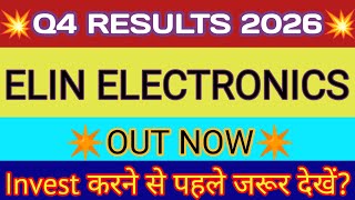 Elin Electronics Q4 Results  Elin Electronics Results  Elin Electronics Share Latest News
