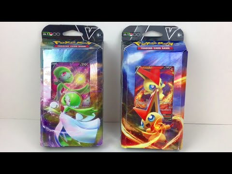 Pokemon TCG V Battle Decks Gardevoir V & Victini V Theme Deck Sword and Shield Card Sets Unboxing