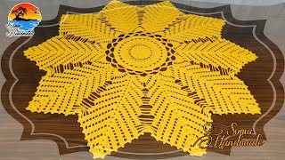 مفرش كروشيه دائري سهل وبسيط 💥💥|| Crochet circular table runner 🌹🌹