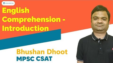 English Comprehension - Introduction | MPSC 2020 | Bhushan Dhoot