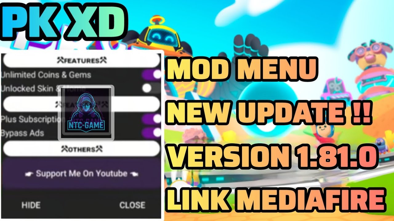 PK XD Mod Menu v1.81.0 Update - Unlimited Money & Unlock All Skins || NTC-GAME