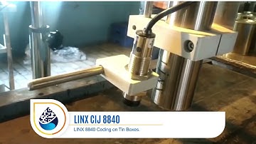 LINX Continuous Inkjet Printer Coding on TIN Boxes.