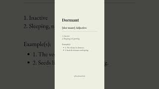 Dormant Meaning Daily English Word