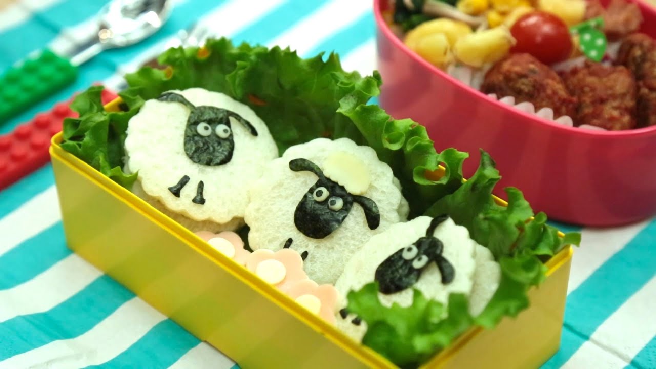 キャラ弁レシピ ひつじのショーンの作り方 Shaun The Sheep Bento Kyaraben Recipe Youtube