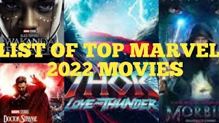 LIST OF TOP MARVEL MOVIES 2022   (ACTIONS)