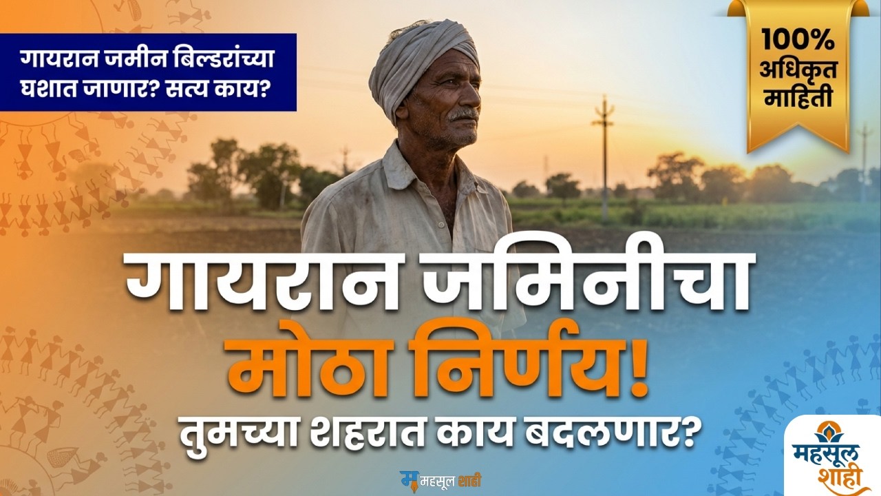 गायरान जमीन सुधारणा कायदा | शाळा-रुग्णालयांसाठी हजारो हेक्टर जमीन | MahsulShahi