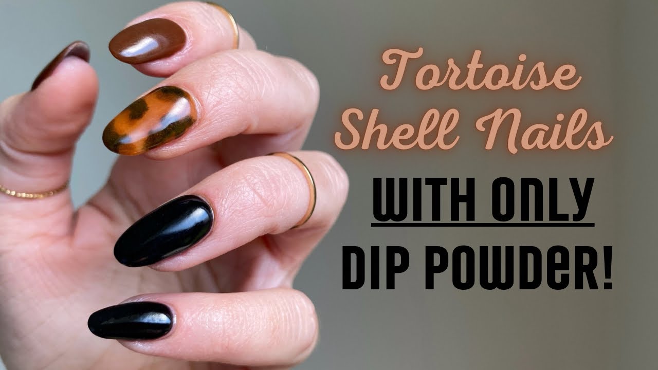 EASY tortoise shell nail design with ONLY dip powder! NO GEL - YouTube