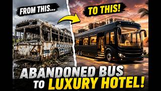 🔥 We Turned an ABANDONED BUS Into a LUXURY HOTEL! 😱 | Insane Transformation