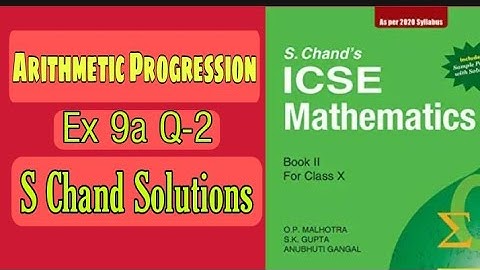 S chand solutions Ex 9a Question 2 Arithmetic Progression