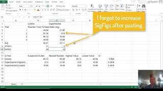 EXCEL for Chem11 Lab2 720b