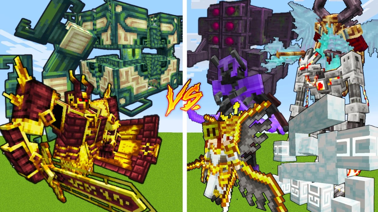 Mob Boss Rig Random Battle #9 2 Strong Bosses VS 6 Randoms Bosses / Minecraft Mob ...