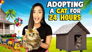 I Adopted A CAT For 24 Hours Challenge *Emotional* 😭 | SAMREEN ALI