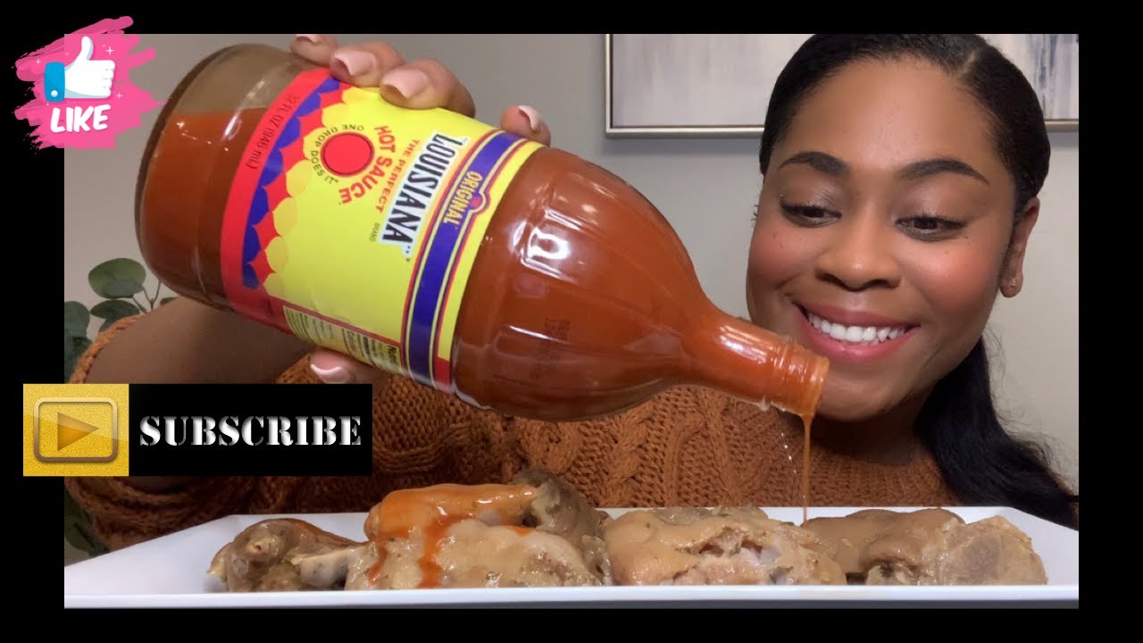 Pig Feet With Lots Of Hot Sauce Mukbang YouTube