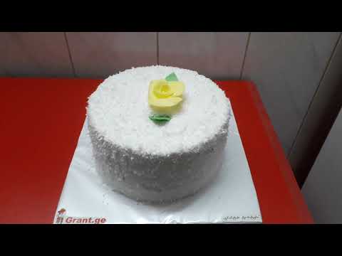 მრგვალი რაფაელოს ტორტი ვარდით, ტორტები შეკვეთით 593 756 700, \"გრანტის ტორტები\"