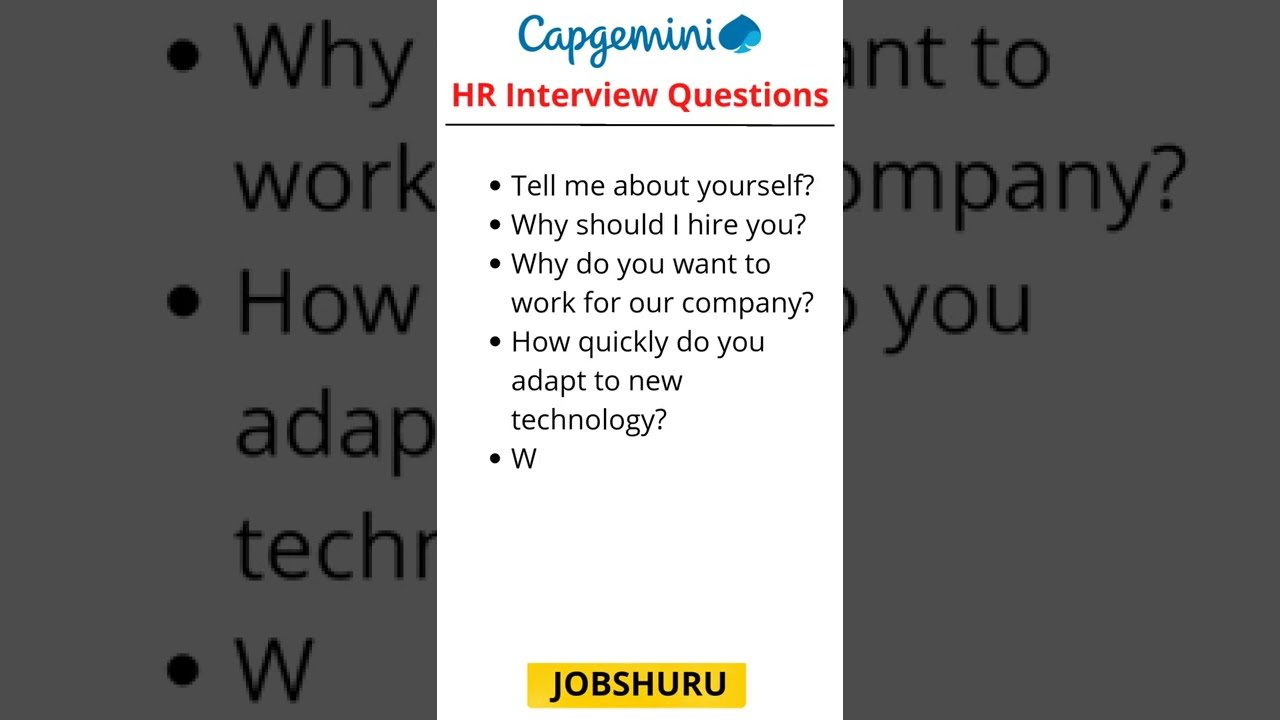Top Interview Questions Asked In Capgemini HR Interview Questions Top Interview Questions Asked In Capgemini HR Interview Questions