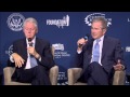 President George W. Bush and President Bill Clinton discuss Presidential Leadership Scholars