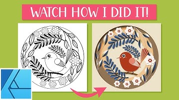 Digital drawing tutorial in Affinity Designer with a paper cut out effect