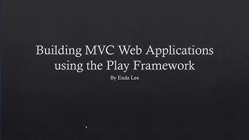1. Intro to building an MVC Web App using the Play Framework for Java