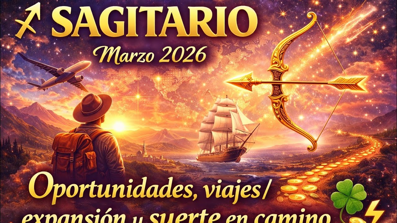 ♐ Sagitario — Predicciones de Marzo 2026: Oportunidades, viajes/expansión y suerte en camino 🏹🍀